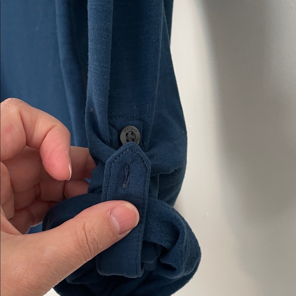 Marmot Blue Rory Hooded Sweatshirt Henley size XL - Picture 9 of 11